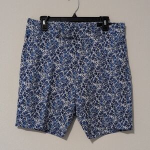 RLX Ralph Lauren Flat Front Blue and White Swim Shorts
